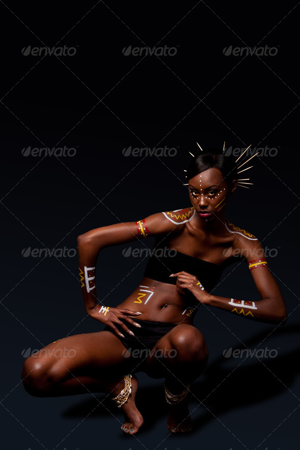 Tribal beauty woman with makeup - Stock Photo - Images