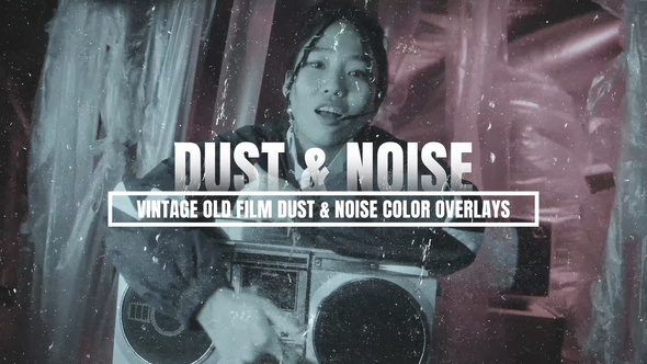 Vintage Old Film Dust and Noise Color Overlays Elements template preview