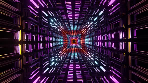 Sci Fi Neon Rotated Tunnel Vj Loop alt