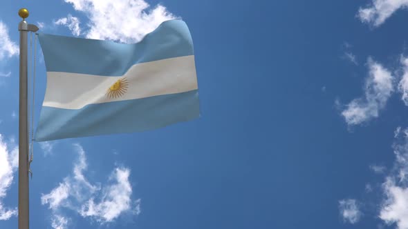 Argentina Flag On Flagpole alt