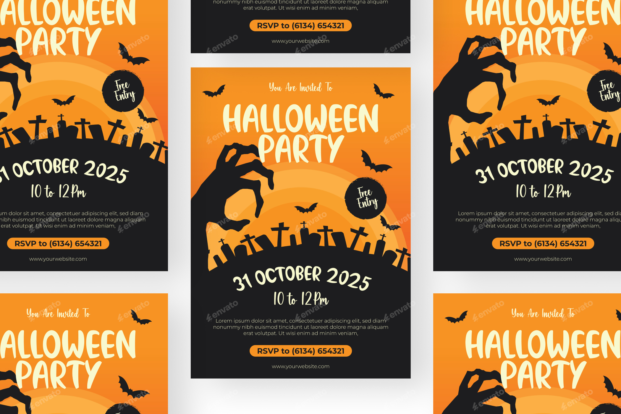 Halloween Party - Flyer Set, Print Templates | GraphicRiver