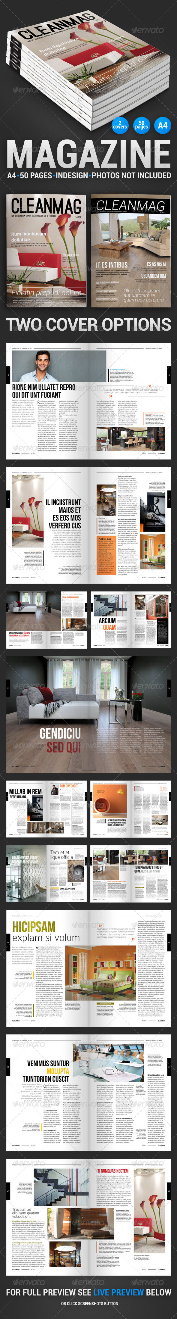CleanMag 50 pages magazine - Magazines Print Templates