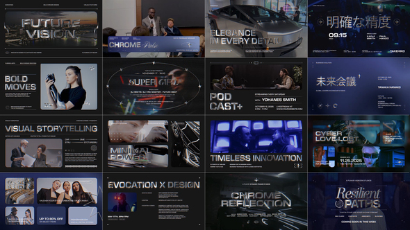 Modern Chrome Typography Titles template preview
