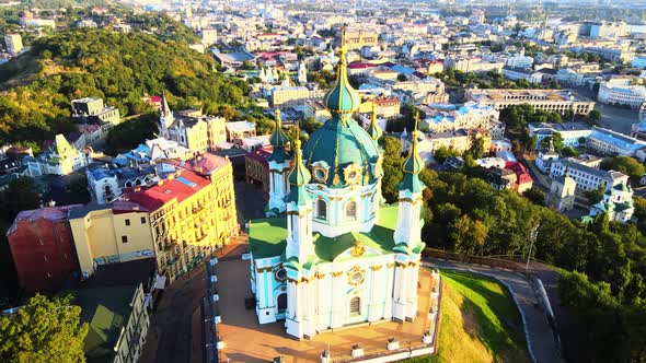 St. Andrew's Church in the Morning. Kyiv, Ukraine alt