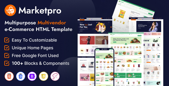 MarketPro - eCommerce Multivendor HTML Bootstrap Template Multipurpose