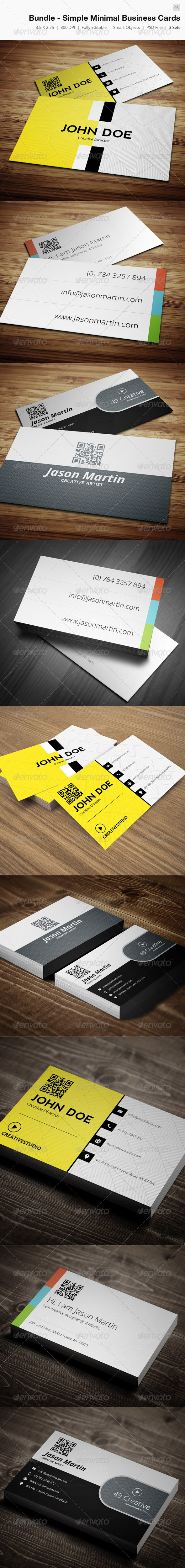 Bundle - Simple Minimal Business Card - 03 - Creative Business Cards