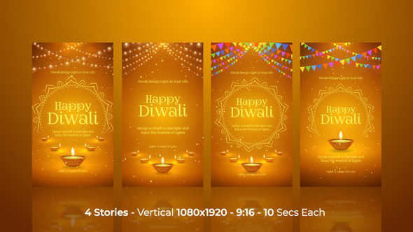 Diwali Instagram Stories Openers template preview