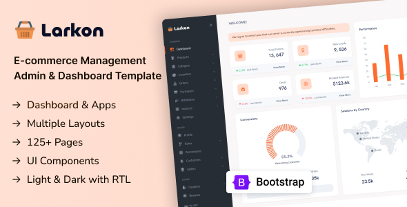 Larkon - Ecommerce Management Admin & Dashboard Template