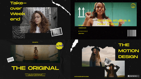 Grunge Slides Elements template preview