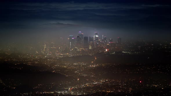 Enjoying Scenic Fireworks Above Skyline New Year Celebration Los Angeles Night alt