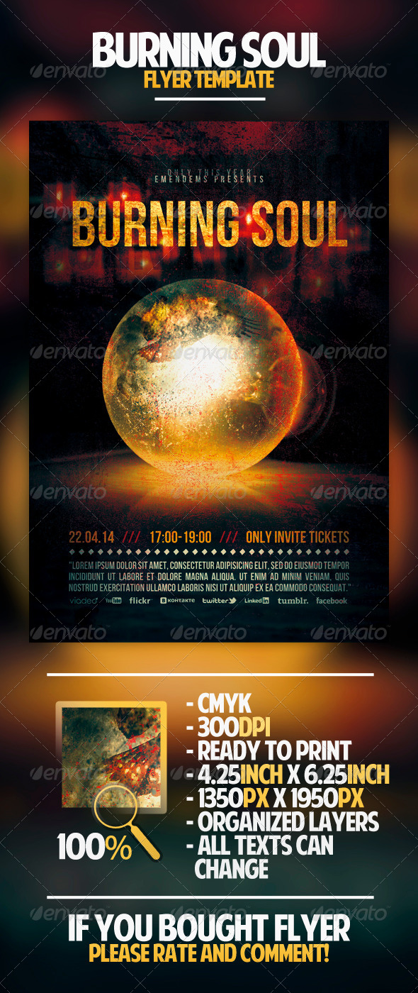Burning Soul Flyer Template - Miscellaneous Events