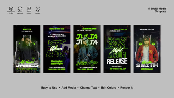 Concert Party Instagram Stories Product Promo template preview