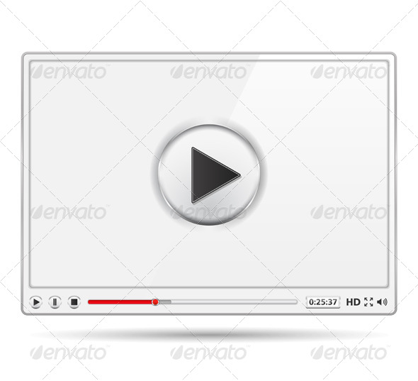 White Video Player - Web Elements Vectors
