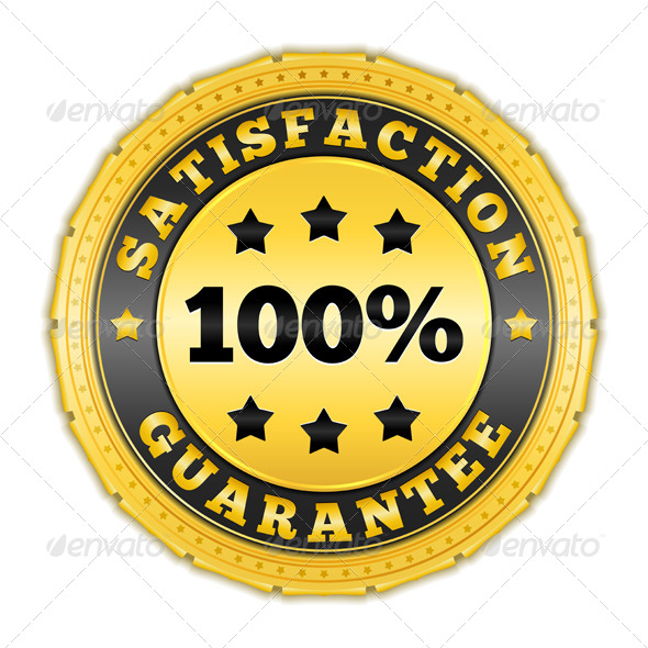 Satisfaction Guarantee Golden Badge - Services Commercial / Shopping