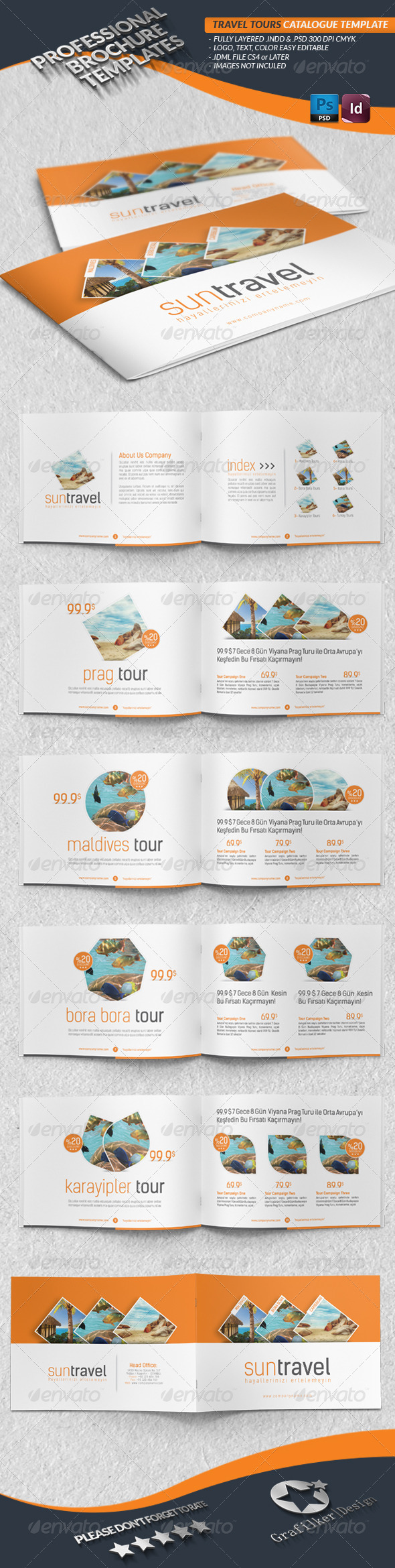 Travel Tours Catalogue Template - Catalogs Brochures