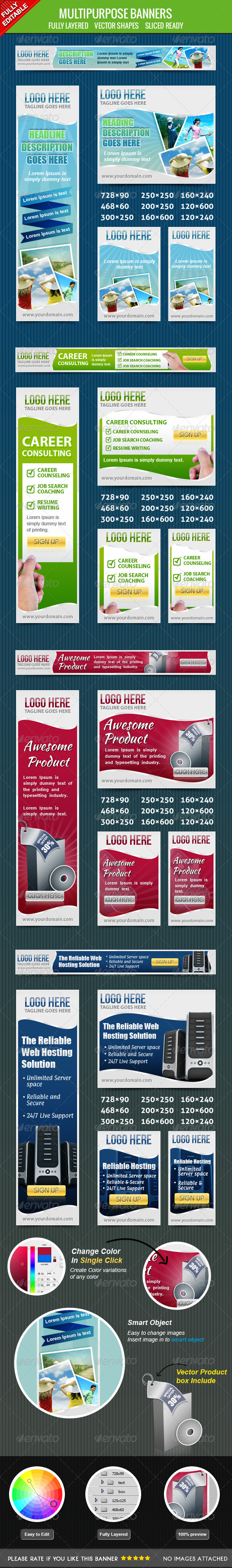 Multiporpose Banners - Banners & Ads Web Elements