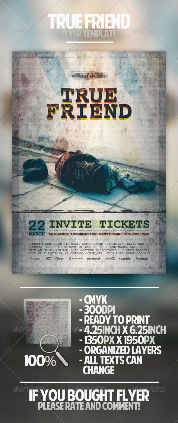 True Friend Flyer Template - Miscellaneous Events