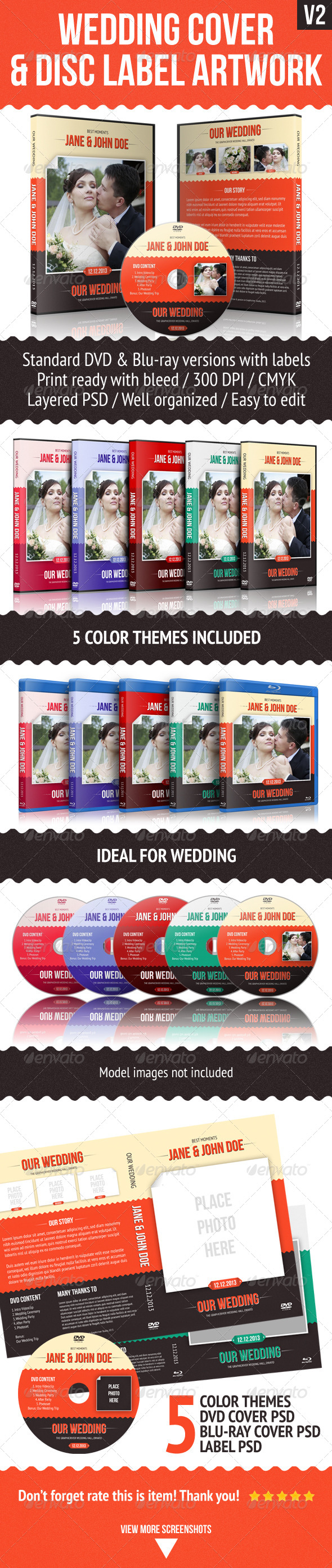 Wedding DVD Cover With Disc Label