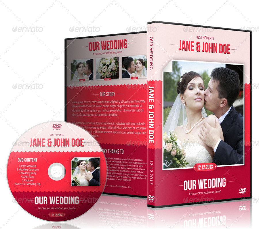 Wedding DVD Cover With Disc Label By Vinyljunkie | GraphicRiver