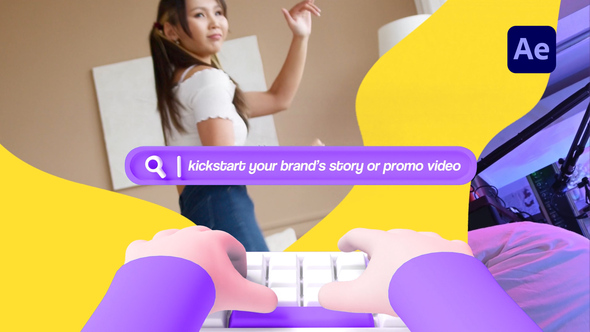 Cute 3D Search Intro Logo Stings template preview