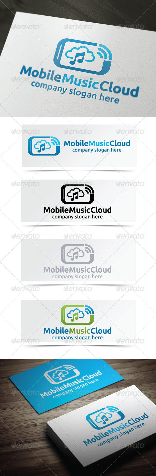 Mobile Music Cloud - Objects Logo Templates