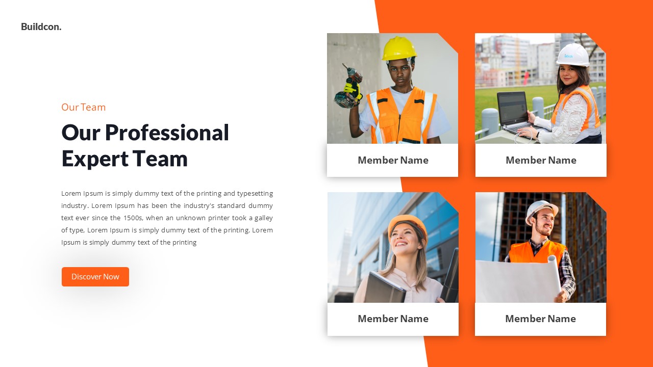 Buildcon - Construction PowerPoint Template, Presentation Templates
