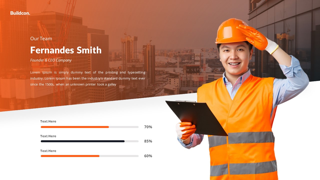 Buildcon - Construction PowerPoint Template, Presentation Templates