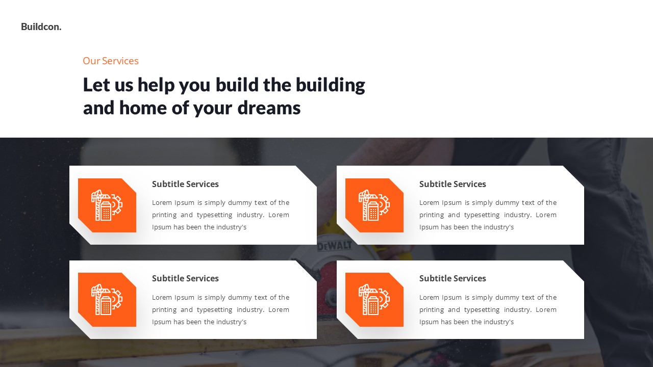 Buildcon - Construction PowerPoint Template, Presentation Templates