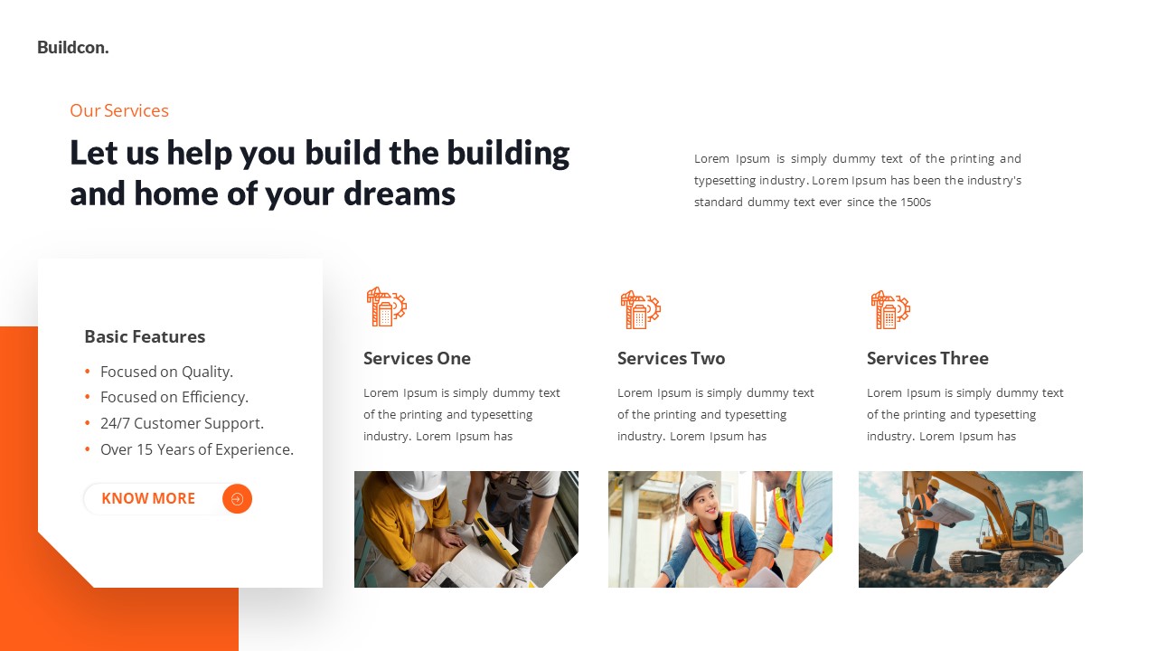 Buildcon - Construction PowerPoint Template, Presentation Templates