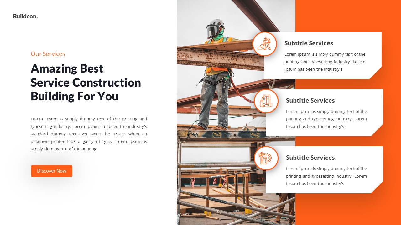 Buildcon - Construction PowerPoint Template, Presentation Templates