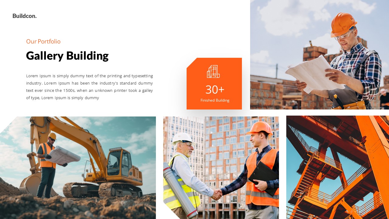 Buildcon - Construction PowerPoint Template, Presentation Templates