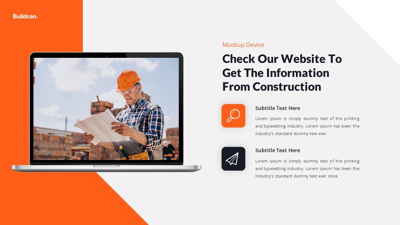 Buildcon - Construction PowerPoint Template, Presentation Templates