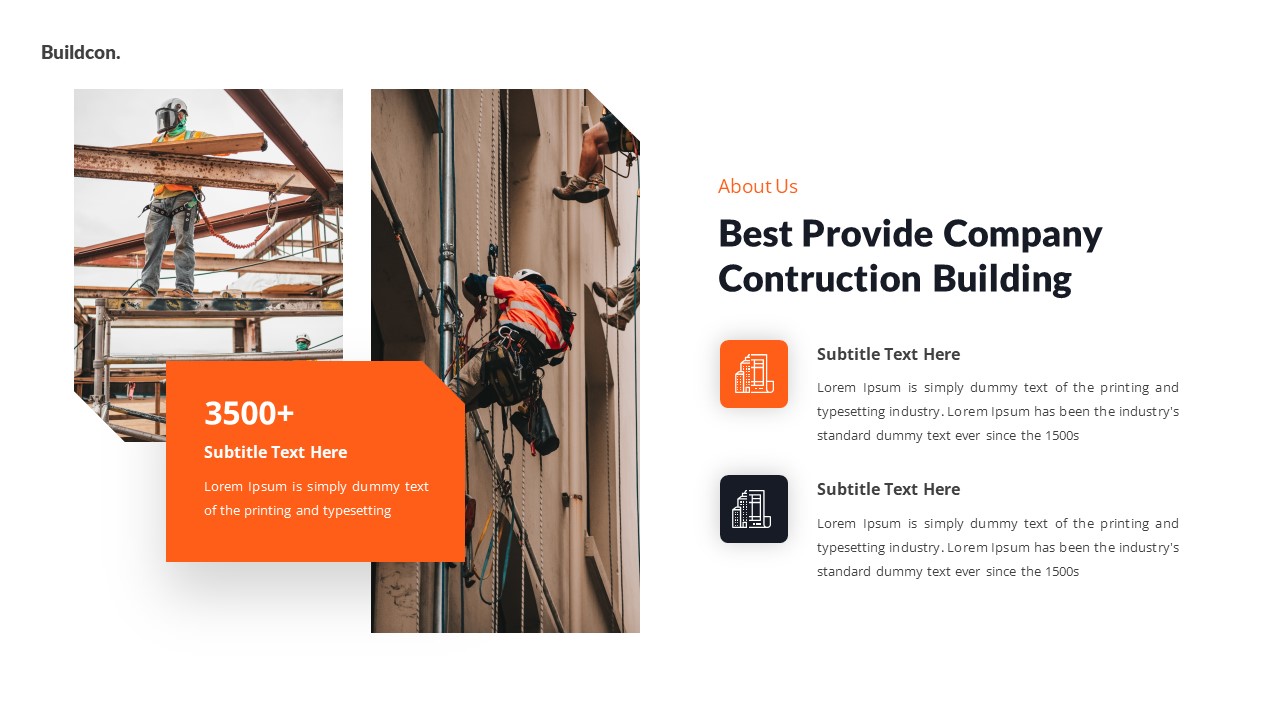 Buildcon - Construction PowerPoint Template, Presentation Templates