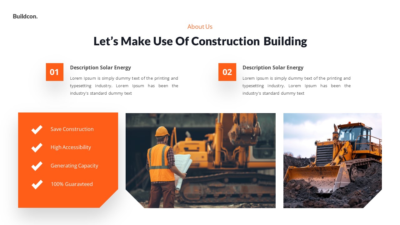 Buildcon - Construction PowerPoint Template, Presentation Templates