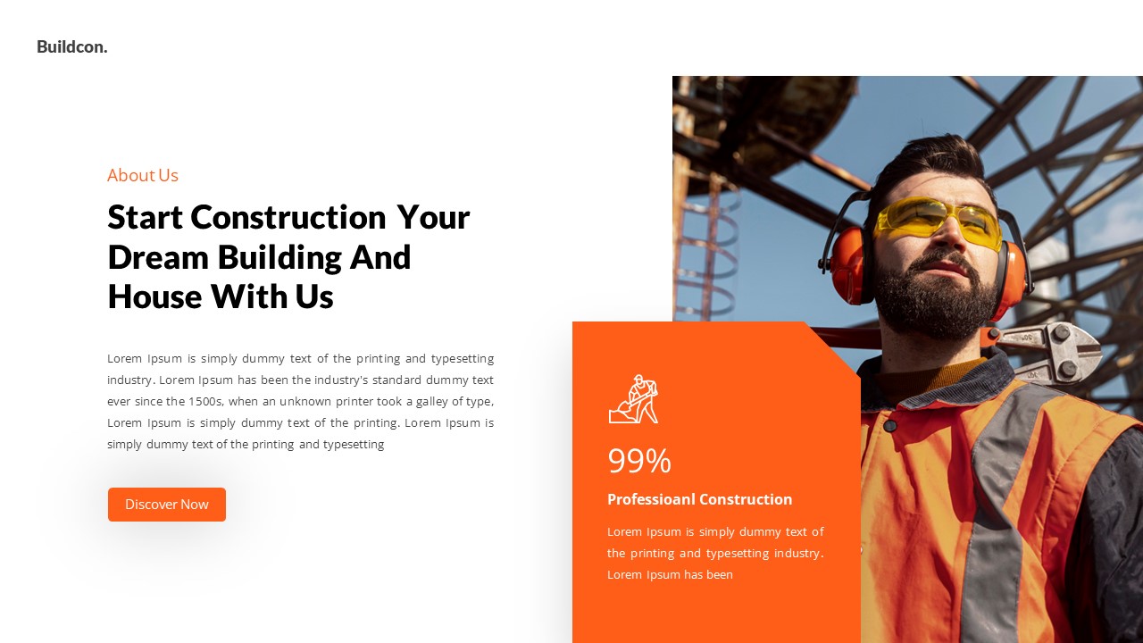 Buildcon - Construction PowerPoint Template, Presentation Templates