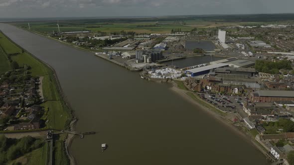 High Aerial Industrial Area King's Lynn River Great Ouse Norfolk UK