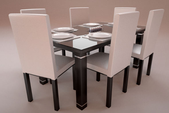 Realistic Dinning Furniture - 3Docean 4413229