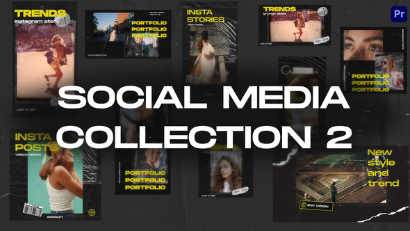 15in1 Social Media Collection 2 Mogrt Premiere Pro template preview