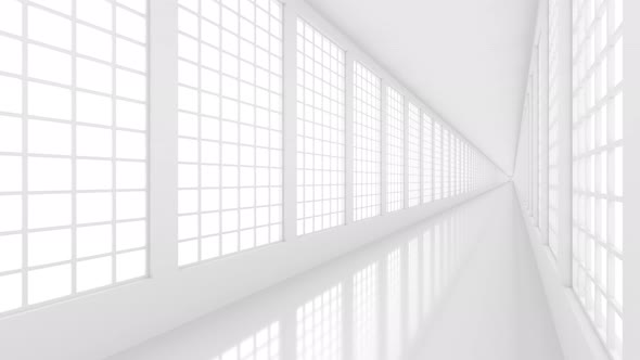 Empty White Corridor