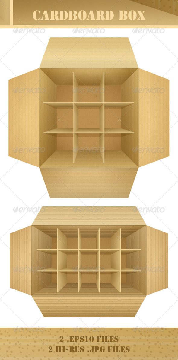 Open Empty Corrugated Cardboard Packaging Box - Man-made Objects Objects