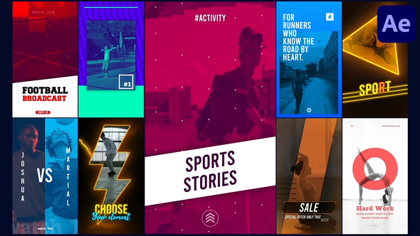 Sports Social Media Stories for After Effects Openers template preview