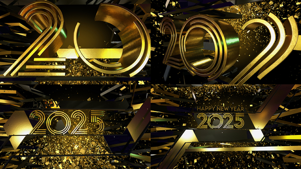 Happy New Year Greetings 2025 Elements template preview