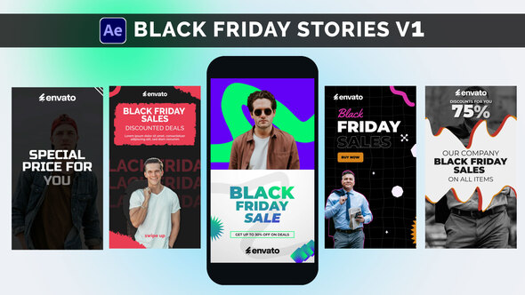 Black Friday Sales Stories - Typography Product Promo template preview