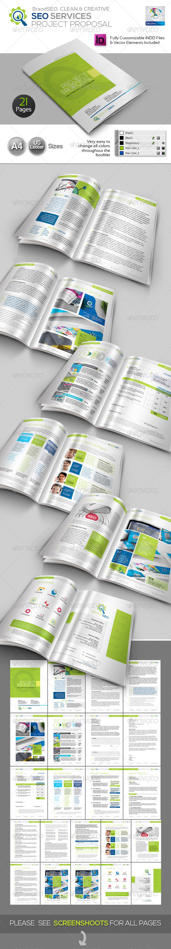 BrandSEO Clean SEO Service Project Proposal - Proposals & Invoices Stationery
