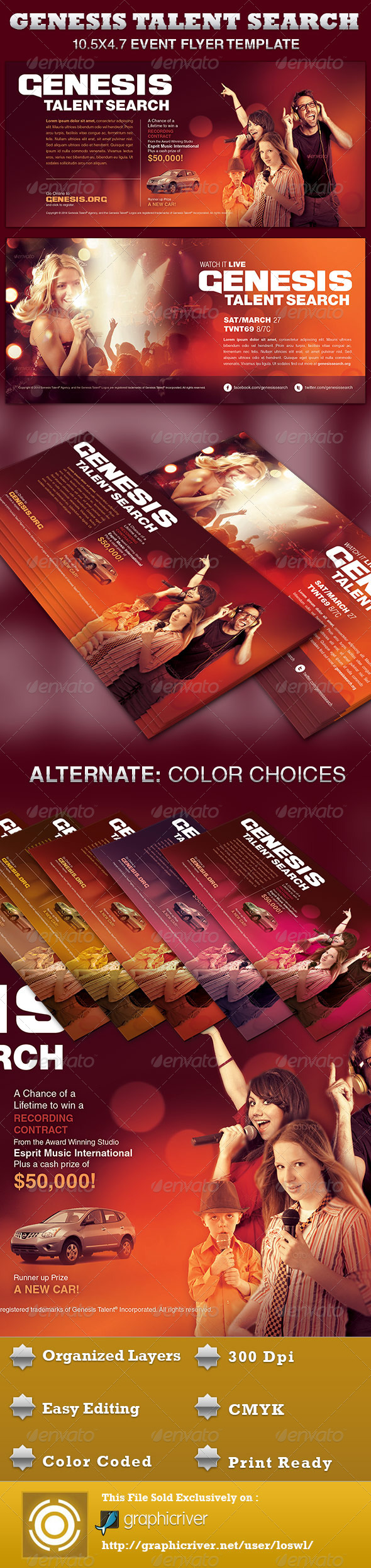Genesis Talent Search Event Flyer Template - Concerts Events