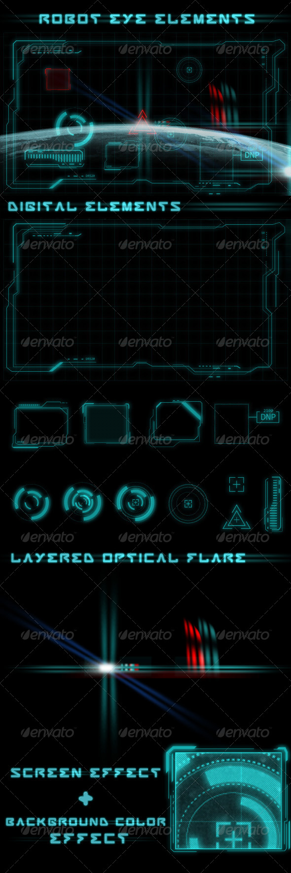 Robot Eye Elements - Decorative Symbols Decorative