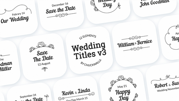 Wedding Titles v3 Titles template preview