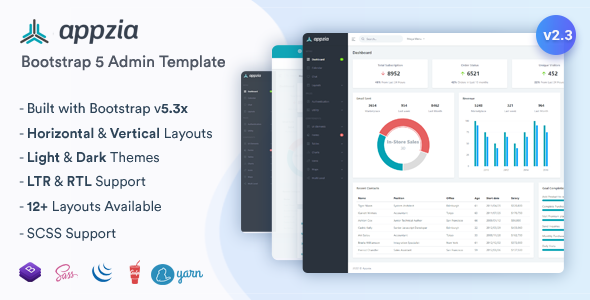 Appzia - Responsive Bootstrap 5 Admin Dashboard