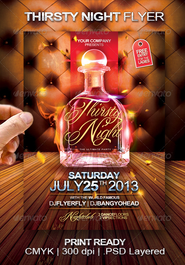 Thirsty Night Flyer - Clubs & Parties Events