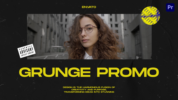 Grunge Promo v1 Mogrt Premiere Pro template preview